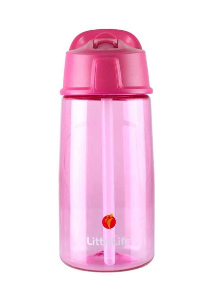 Dětská lahev s brčkem LittleLife Flip-Top Bottle 550 ml-pink / L15120