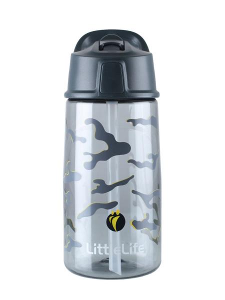 Dětská lahev s brčkem LittleLife Flip-Top Bottle 550 ml-camo / L15150