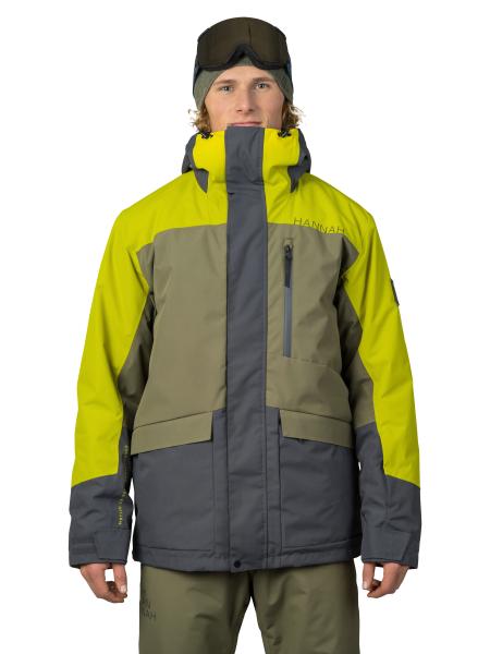 Pánská lyžařská bunda Hannah GAROW FD žluto-hnědo-šedá