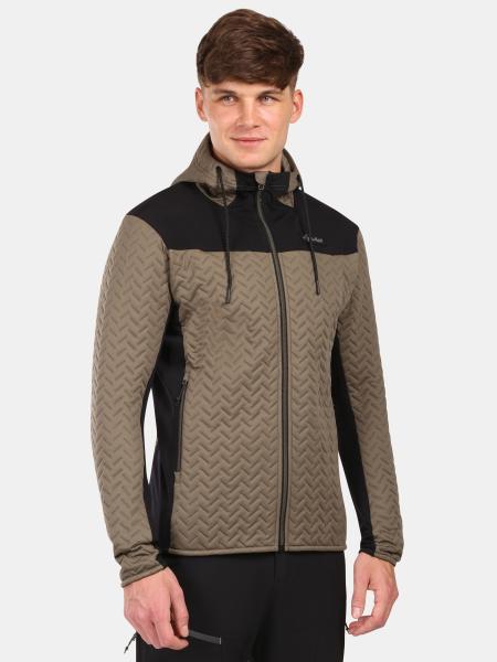 Pánská fleecová mikina s kapucí Kilpi NEVIA-M hnědá