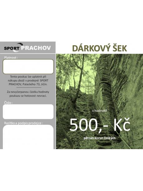     Dárkový šek v hodnotě 500,- Kč