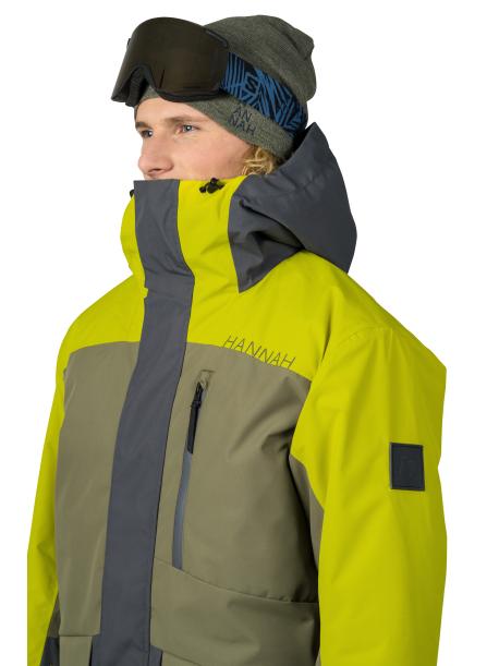    Pánská lyžařská bunda Hannah GAROW FD žluto-hnědo-šedá