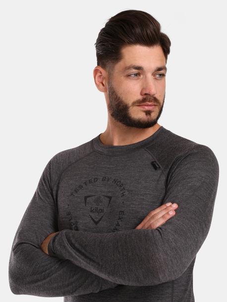     Pánské termotriko z merina Kilpi MAVORA TOP-M tm.šedé