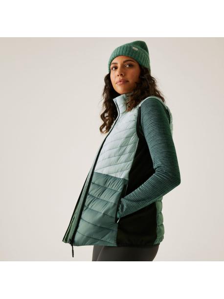    Dámská prošívaná vesta Regatta LEEDRE HYBRID B/W green haze