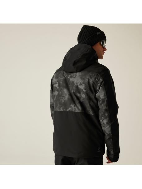     Pánská lyžařská bunda Dare2B BASEPLATE III black/iron gate distressed print