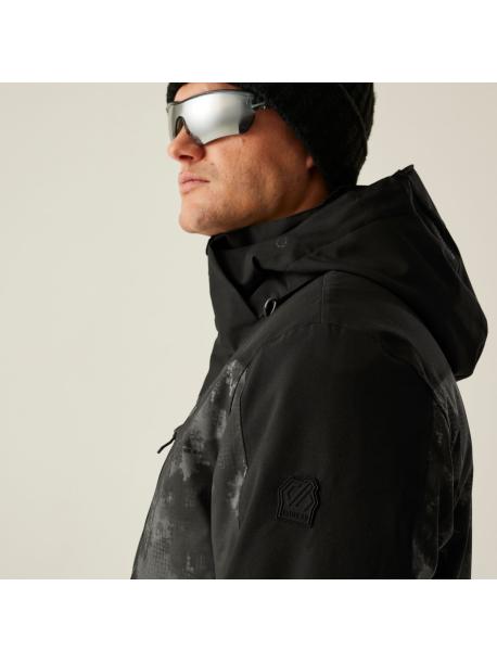     Pánská lyžařská bunda Dare2B BASEPLATE III black/iron gate distressed print