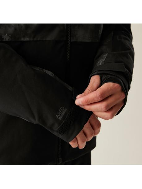     Pánská lyžařská bunda Dare2B BASEPLATE III black/iron gate distressed print