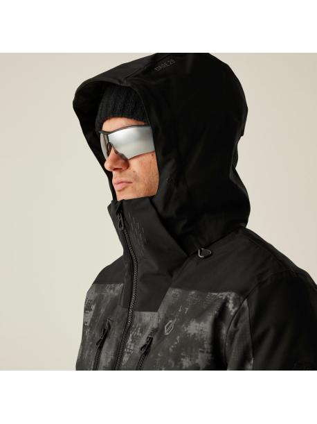     Pánská lyžařská bunda Dare2B BASEPLATE III black/iron gate distressed print