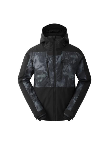     Pánská lyžařská bunda Dare2B BASEPLATE III black/iron gate distressed print