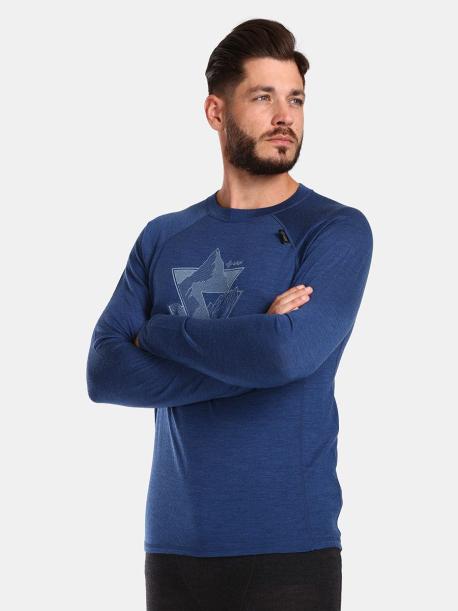     Pánské termotriko z merina Kilpi MAVORA TOP-M dark blue