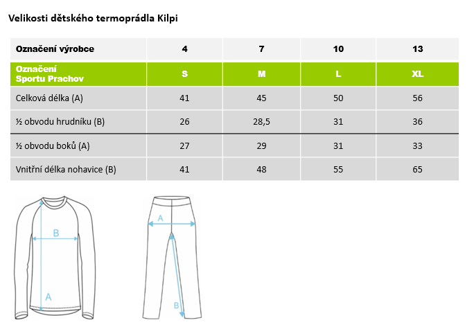 Kilpi dětské termoprádlo