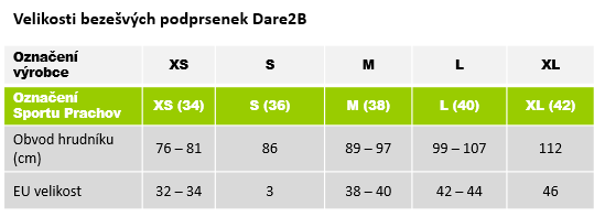 Dare2B velikosti bezešvých podprsenek